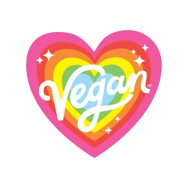 Vegan Rainbow Heart Vinyl Sticker