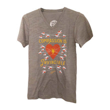 Load image into Gallery viewer, &#39;Compassion Is Invincible&#39; Unisex V-Neck Tee
