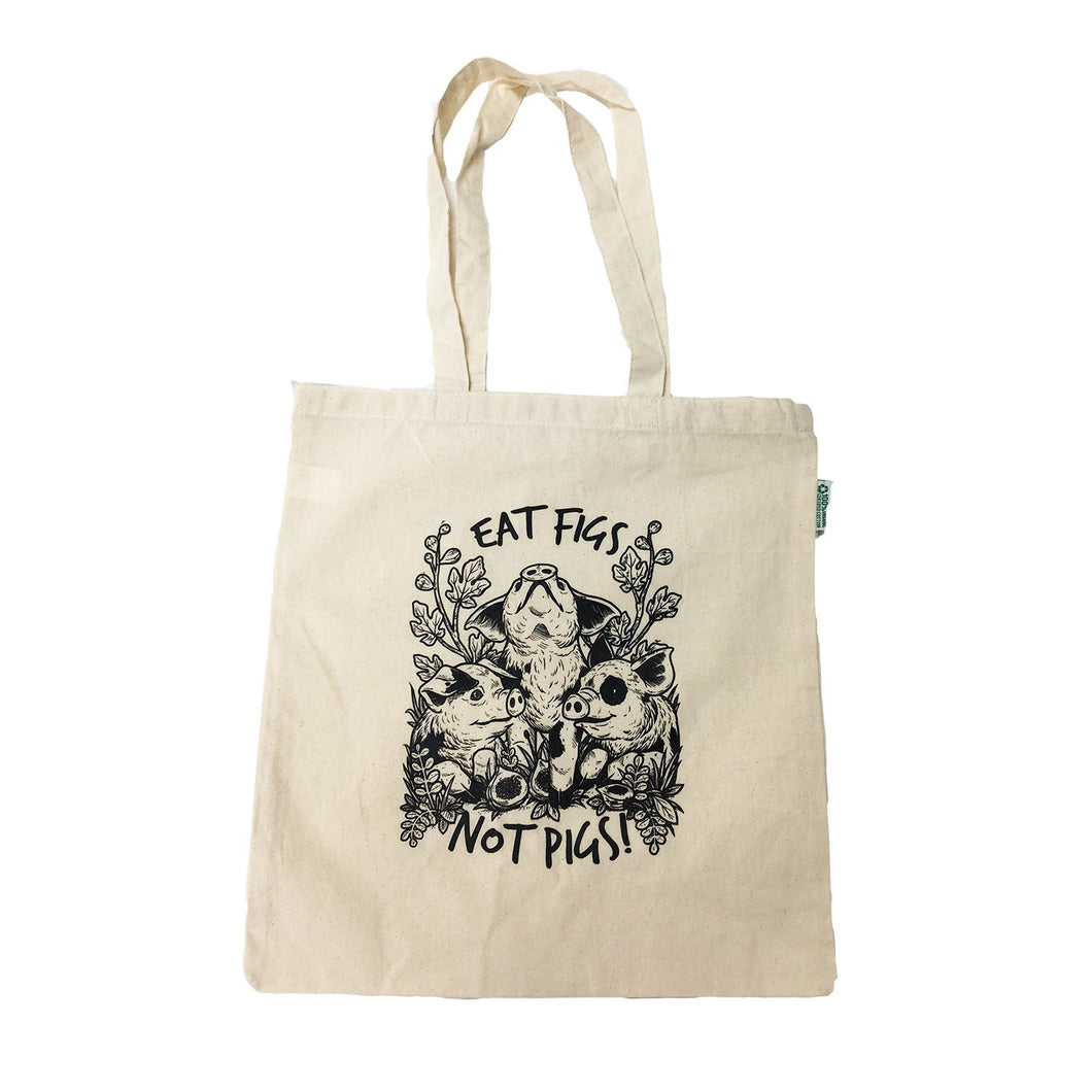'Eat Figs Not Pigs' Organic Cotton Tote