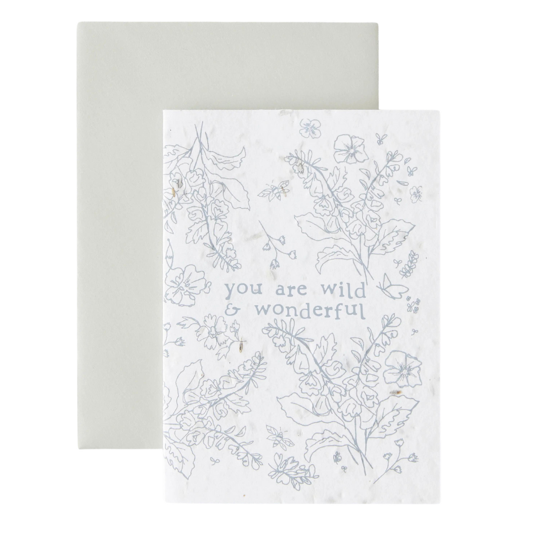 Made By Shannon Letterpress 'You are Wild and Wonderful' Greeting Card