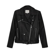 Load image into Gallery viewer, Draden Vegan Leather Motorcycle Jacket - Black - Friend &amp; Faux
