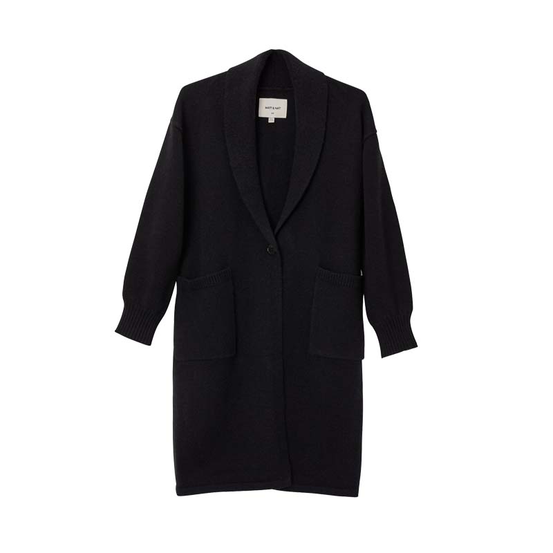 Ness Knee-Length Cardigan - Black