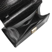 Load image into Gallery viewer, Christy Crossbody - Black Mock Croc - Friend &amp; Faux
