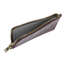 Load image into Gallery viewer, Quinn Card Wallet - Brown Mock Croc - Friend &amp; Faux
