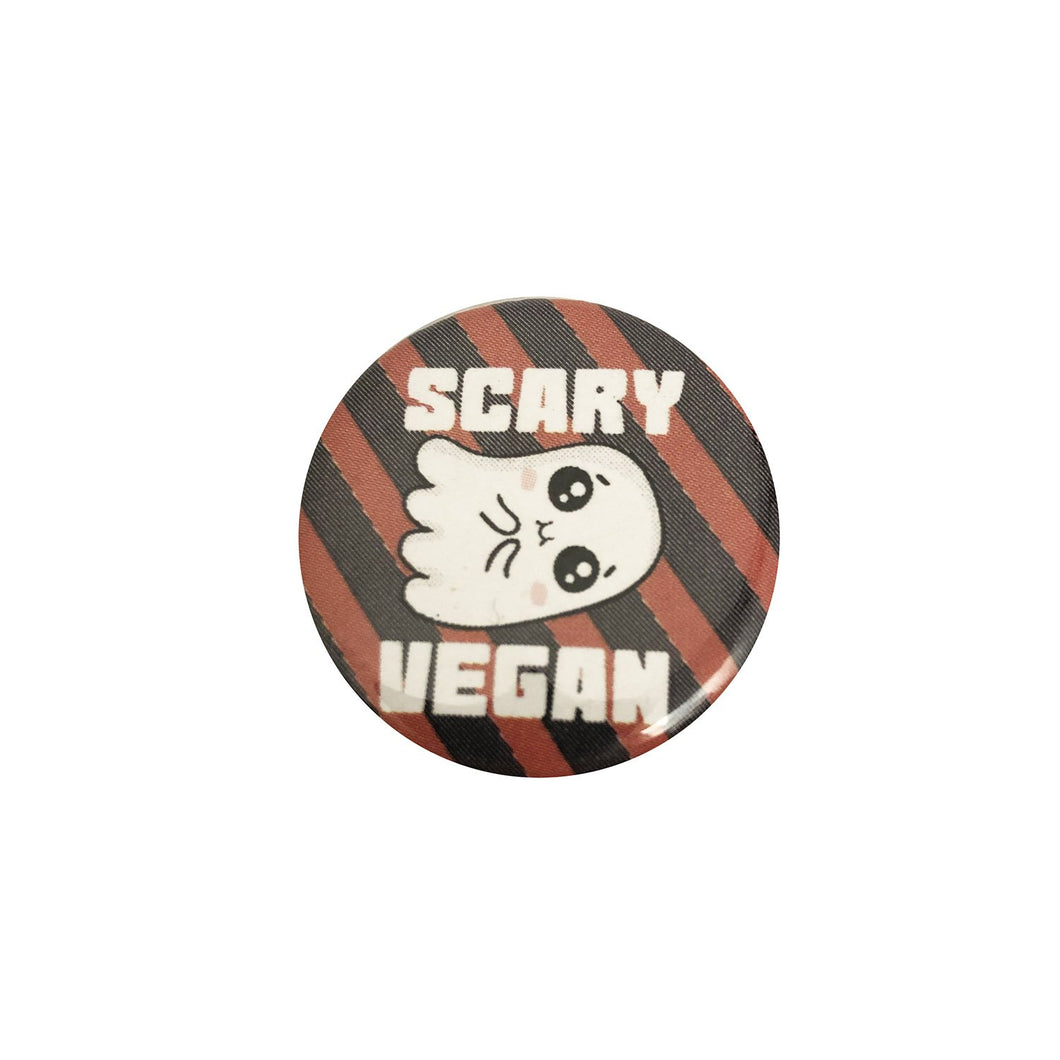 'Scary Vegan' Ghost Button