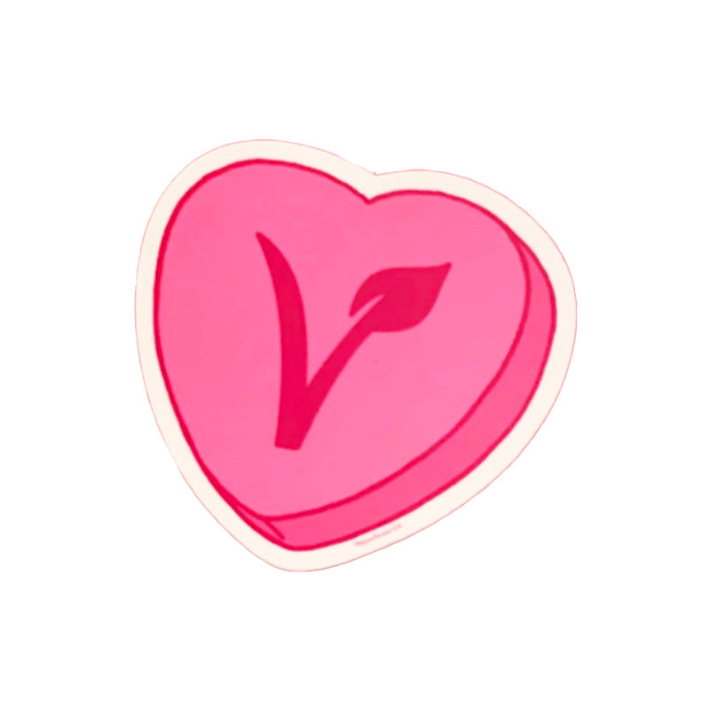 Vegan Candy Heart Pink Sticker