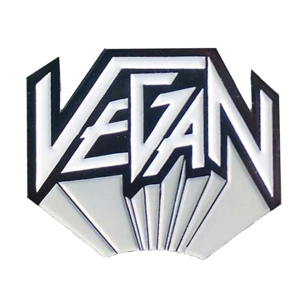 Vegan Power Co Vegan Metal Enamel Pin Black & White