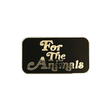'For The Animals' Black/Gold Enamel Pin - Friend & Faux