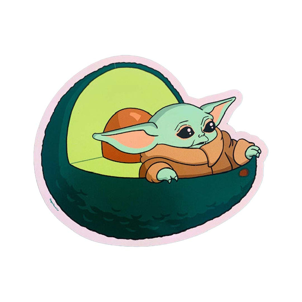 Baby Yoda Avocado Spaceship Sticker