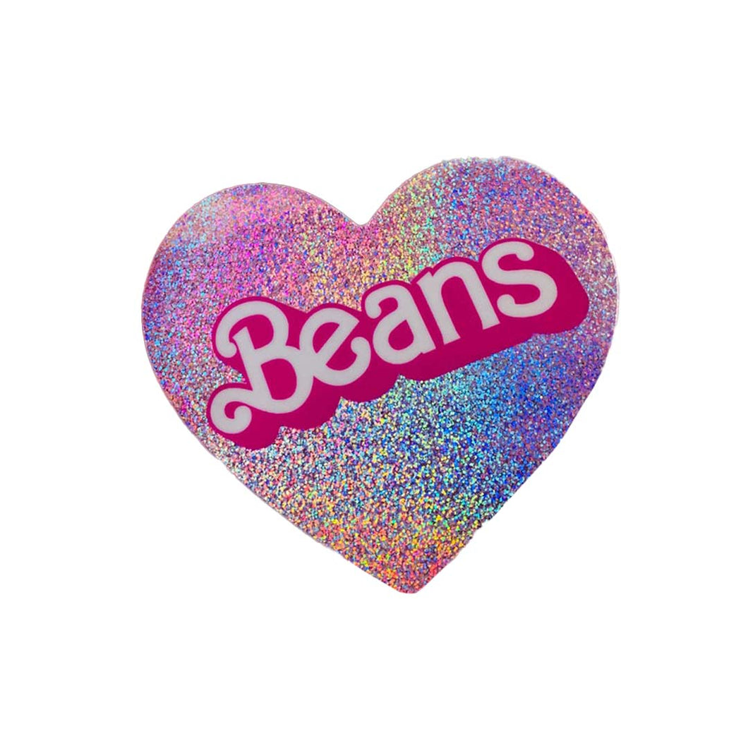 Barbie 'Beans' Glitter Heart Sticker
