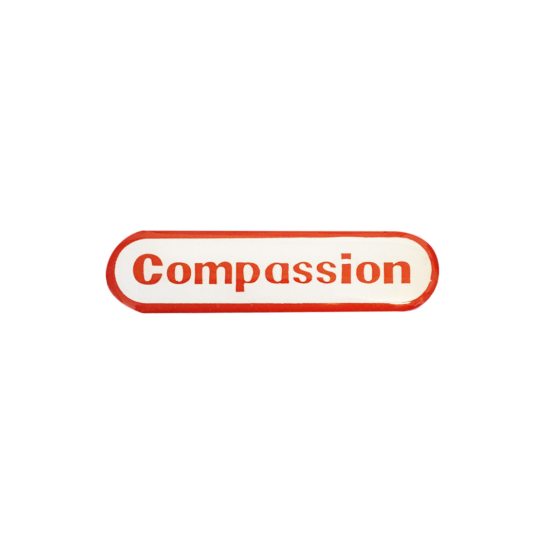 Red/White 'Compassion' Enamel Pin - Friend & Faux