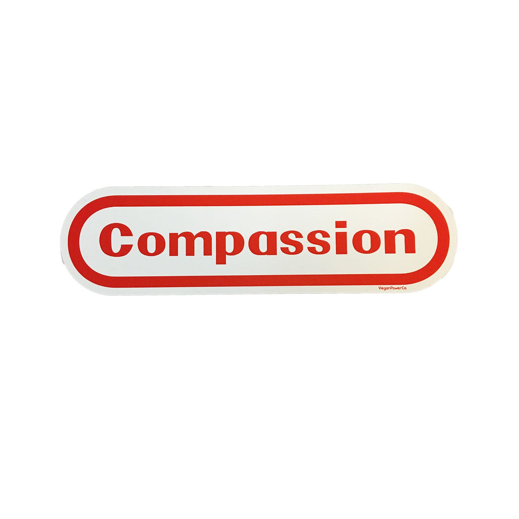 Vegan Power Co 'Red White Compassion' Magnet