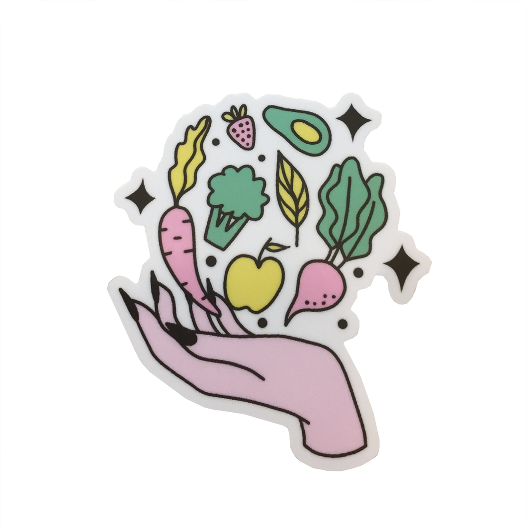 'Fruit & Veggie Hand' Sticker