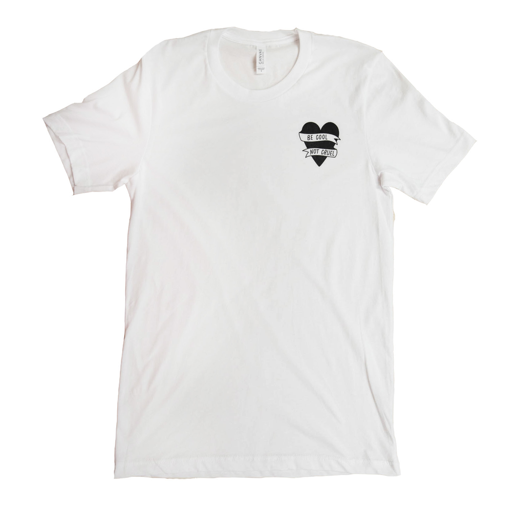 'Be Cool Not Cruel' White Unisex T-Shirt