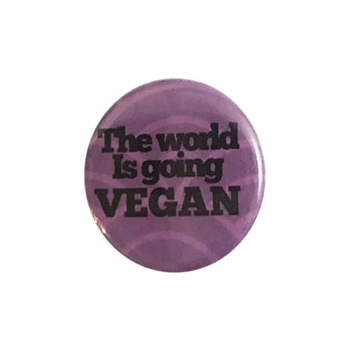 'The World Is Going Vegan' Purple Button