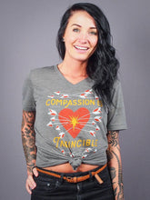 Load image into Gallery viewer, &#39;Compassion Is Invincible&#39; Unisex V-Neck Tee
