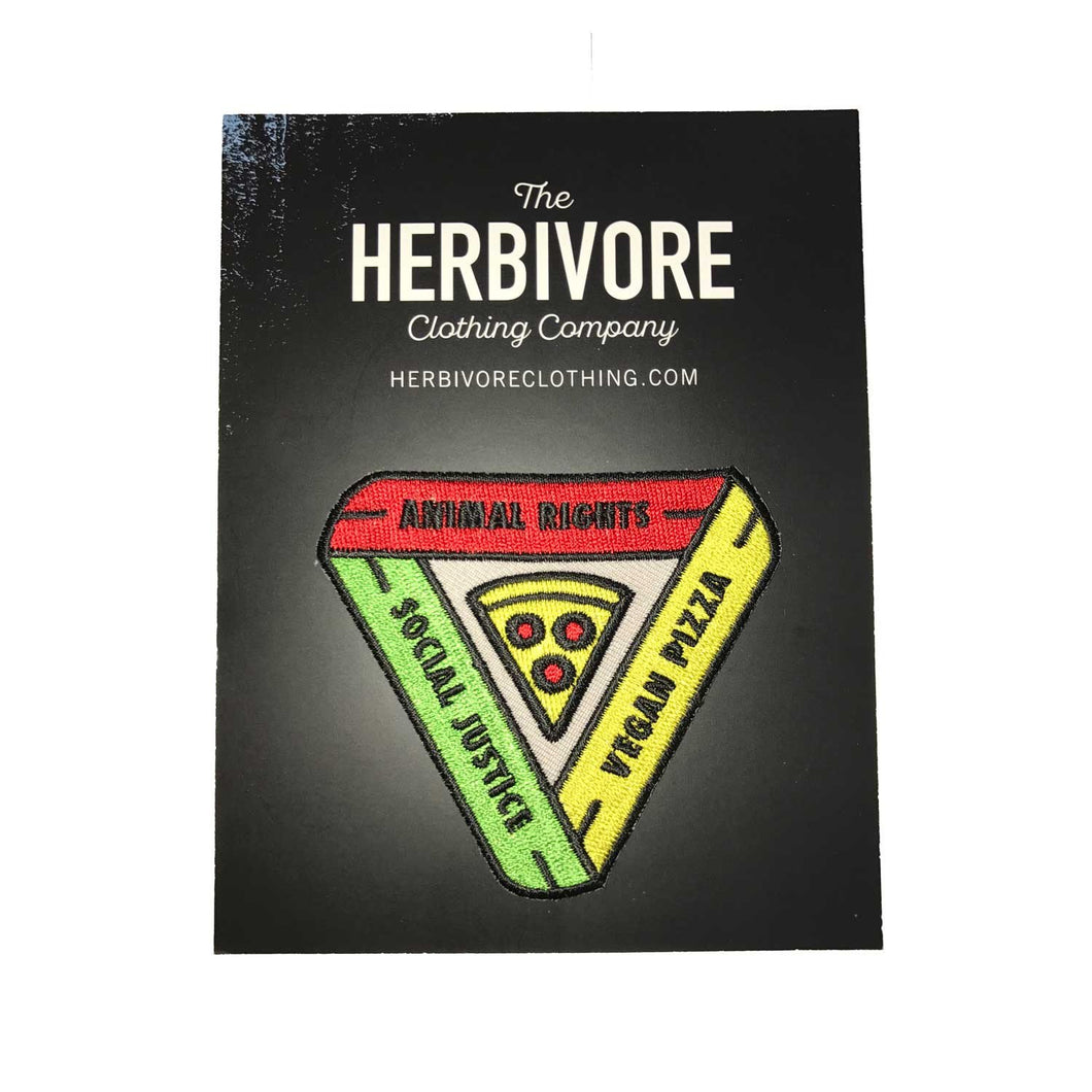 'Animal Rights, Social Justice, Vegan Pizza' Patch