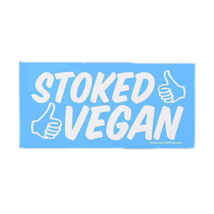 'Stoked Vegan' Blue Bumper Sticker