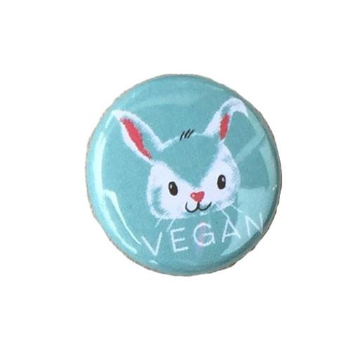 'Vegan' Bunny Button - 1