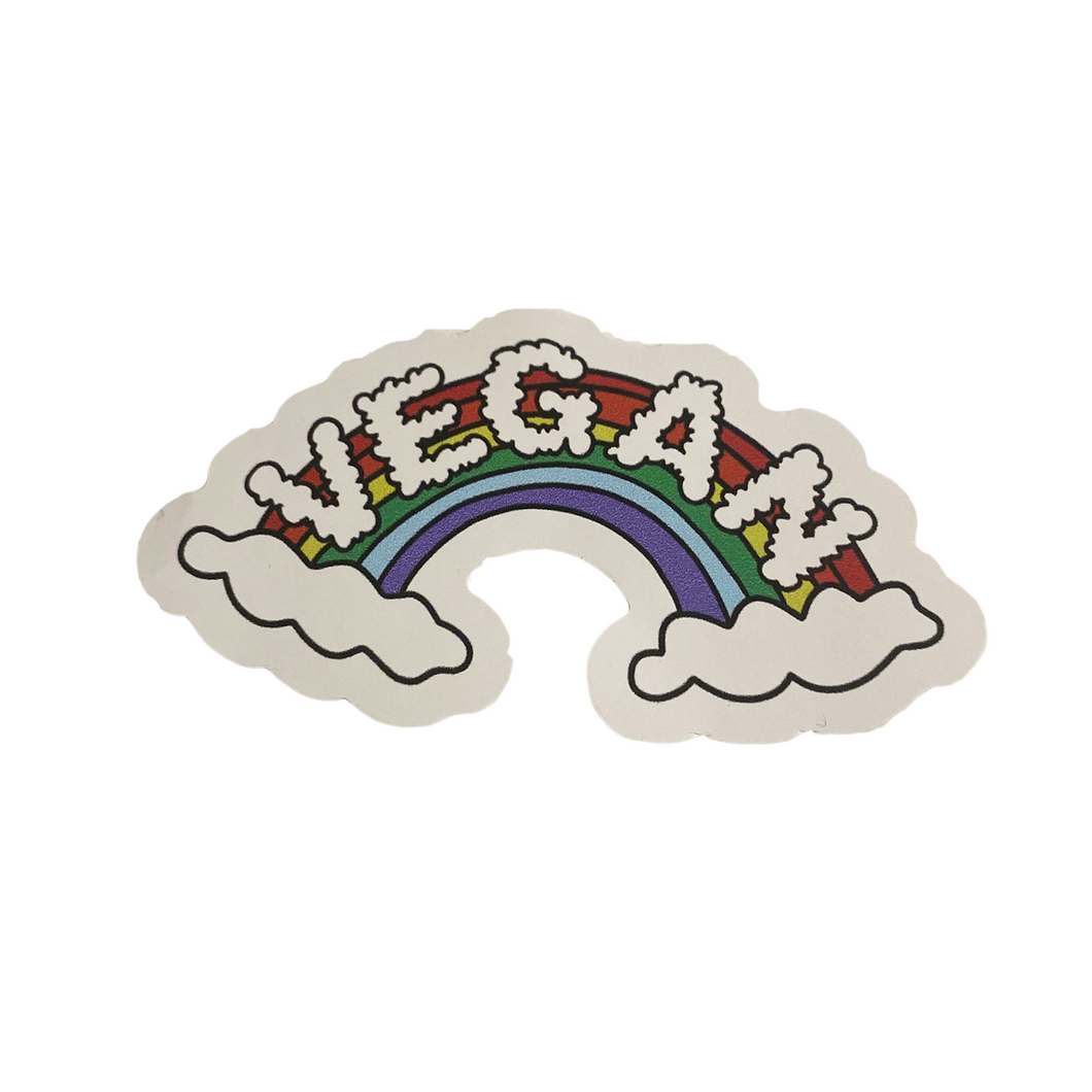 'Vegan Rainbow Clouds' Sticker